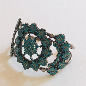 Vintage Sterling Silver Turquoise Cuff Bracelet